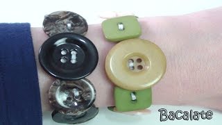 Acessório: Pulseira com Botões - Artesanato, DIY, pulsera con botones