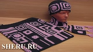 Юбка, шарф и шапка в технике пэчворк Урок 27 часть 1 из 8 Crochet Patchwork Set for Women