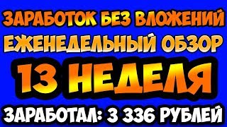 Заработок без вложений лучшие сайты еженедельный обзор №13
