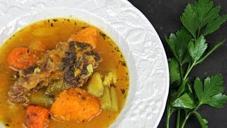 Caribbean Beef, Sweet Potato And Pumpkin Soup.