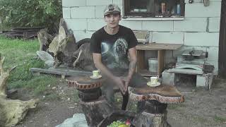 Coffee table for two. Столик из дуба для двоих.