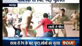 Public brutally thrashes cops in anger after girl raped in Kanpur