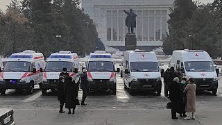 Вручение карет скорой помощи Министерству здравоохранения КР