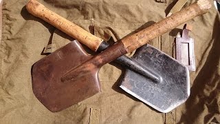 ALTE ARMEEAUSRÜSTUNG DER RUSSISCHE FELDSPATEN полевая лопатка