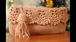 Красивая косметичка крючком .  Crochet cosmetic bag
