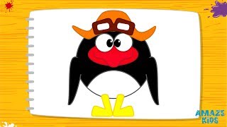 Как Нарисовать Пина из Смешариков для Детей. Учимся Рисовать Героев Мультфильмов. Уроки Рисования