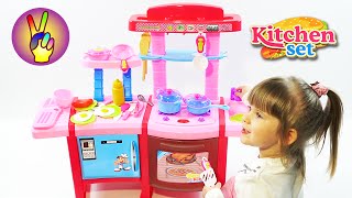 Игровая кухня распаковка. Детские игровые кухни с холодильником, печкой, мойкой, аксессуарами.