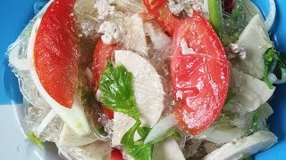 สูตรและวิธีทำยำหมูยอใส่วุ้นเส้น