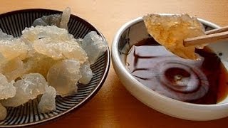 Eating Japanese food Sashimi "Jellyfish Sashimi" くらげ刺し身