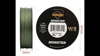 Тест плетёной лески  MONSTER W8 500м Wicker line test