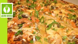 Рецепт Пиццы с курицей и грибами. Вкусная домашняя пицца / Pizza recipe with chicken and mushrooms