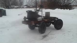 Обзор!Самодельный минитрактор 4х4 !!