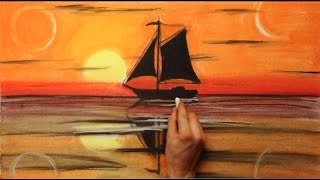 Sunset 1 - Speed Painting Boat Pastel Denis DK