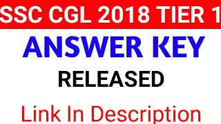 #ssc_cgl_tier_1 #ssc #ssc_cgl SSC CGL 2018 Tier 1  Official Answer Key Released