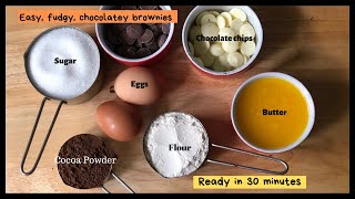 Super easy fudgy chocolate brownies || അഡിപോളി brownies || 5 ingredient brownies
