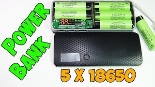 Power Bank внешний аккумулятор 5 х 18650