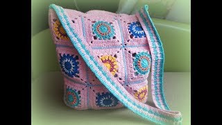 Вязаная сумка крючком из мотивов. КУДА ИСПОЛЬЗОВАТЬ ОСТАТКИ ПРЯЖИ!