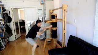竹溪太極螳螂 佛樁,  身步手法与勁連貫之示範/短版  CCK Tai Chi Mantis Wooden Dummy  (  modified version)