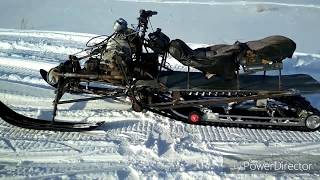 Обзор и тест самодельного снегохода с ДВС Днепр.