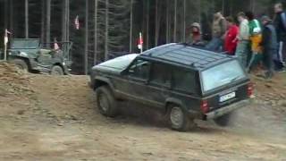 Off road rally with Jeeps, Nissan, Mitsubishi, Suzuki