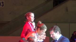 COR 2013 Ladies medal ceremony LIPNITSKAIA, KOSTNER, NAGASU 00625