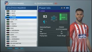 PES 2019 FACE & PLAYER RATING   Atletico de Madrid