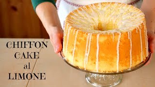 CHIFFON CAKE AL LIMONE Ricetta Facile - Glazed Lemon Chiffon Cake Easy Recipe