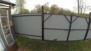 Металлический забор из проф настила без сваркиВидео как сделать