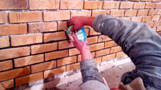Заделка швов клинкерной плитки.