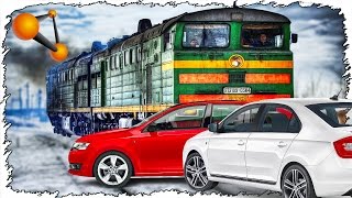 МАШИНКИ ПРОТИВ ПОЕЗДА ! РАЗРУШЕНИЯ НА ПАРОВОЗИКЕ - BEAMNG DRIVE