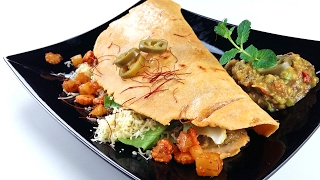 Mint guacamole tortilla with chili pineapple by Spireats - Vegetarian