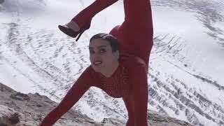 Nina Burri: "Contortionist Nina Burri in a Devil Shooting at Diavolezza"