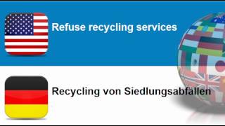 Learn German vocabulary #Topic = Refuse and waste related services