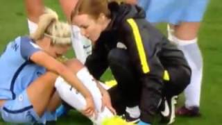 Low blow: vicious elbow to the groin - England Ladies captain gets 'a little bit of a knock'