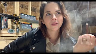 ASMR Smoking Cigarettes and Cigars in a Leather Jacket and Leather Gloves
