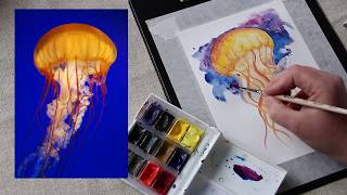 Скетчинг акварельный. Рисуем медузу
