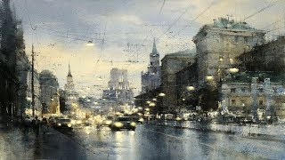 Городские акварельные пейзажи Chien Chung-Wei