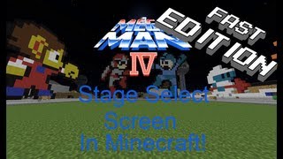 Mega Man 4 Stage Select Screen in Minecraft: Fast Edition (Pixel Art)