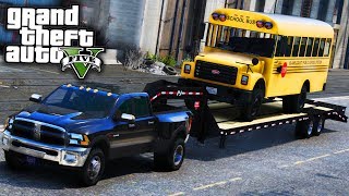School Bus Job! GTA 5 Real Life Mod #28 (Real Hood Life 4)