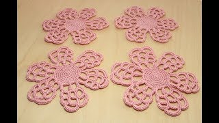 Вязание ЦВЕТОК с необычными лепестками - мотив для ирландского кружева  Crochet  Flower irish lace