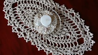 Салфетка овальная "Зеркальный Ананас"/Pineapple Twins oval crochet doily. Вязание крючком