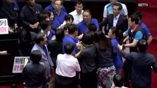 Taiwanese legislators brawl in Parliament