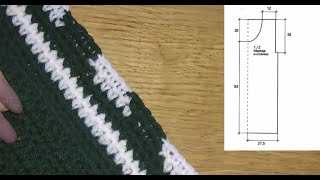 Вяжем крючком сарафан с двухцветным орнаментом  Часть 1
