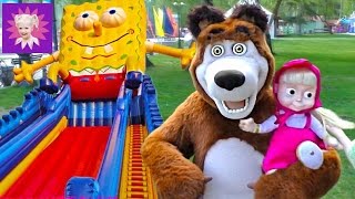 Детский Парк Развлечений! Катаемся на гигантских качелях и прыгаем на огромном батуте!