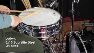 Snare Drum Tuning Test: Ludwig 5x15 Supralite Steel
