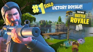 THE BEST JOHN WICK SOLO VICTORY ROYALE!!!!! Fortnite: Battle Royale Season 3