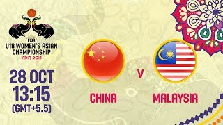 China v Malaysia - Full Game - FIBA U18 Women's Asian Championship 2018