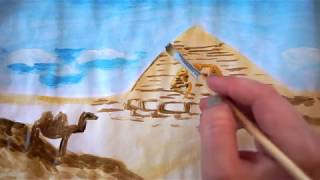 ? Pyramide zeichnen - Wüste malen - how to draw a pyramid / desert - как нарисовать пирамиду пустыню