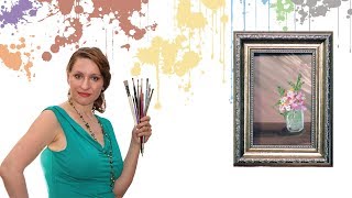 Рисуем букет в вазе гуашью или акрилом
