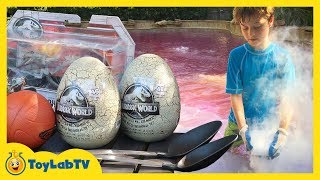 Dinosaur Outdoor Games! Jurassic World Fallen Kingdom Toys, Giant T-Rex & Kids Dinosaurs
